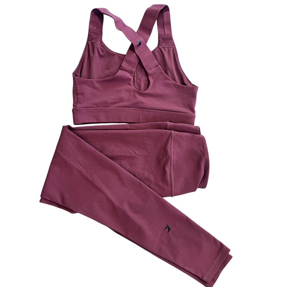 Glyder apparel Yoga Merlot full force Sports Bra high waist legging pants Medium